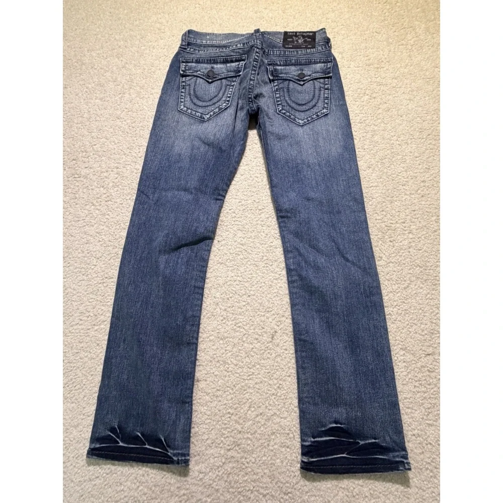 True Religion Ricky Relaxed Straight Jeans Men's 32 Medium Wash Flap Pocket Y2K